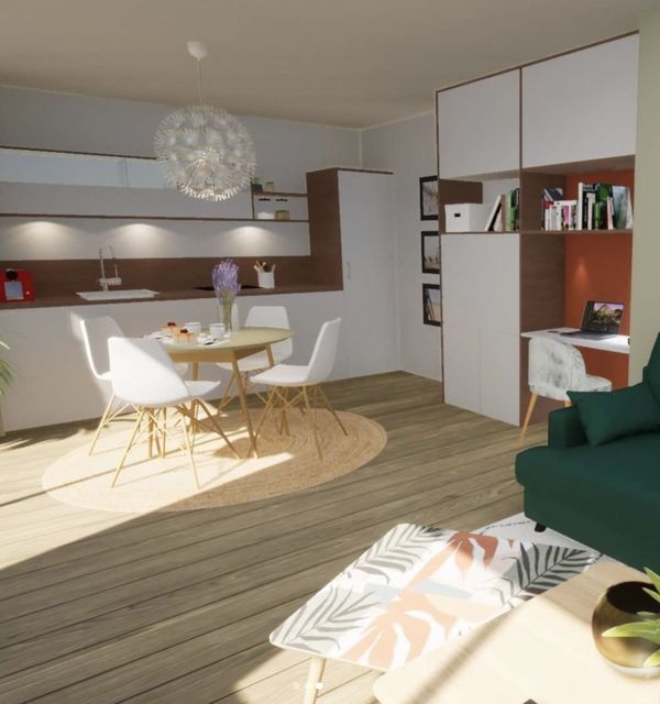 Projet 3D d'am&eacute;nagement d'une pi&egrave;ce de vie - Vue 2