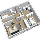 Plan 3D d'am&eacute;nagement d'une maison